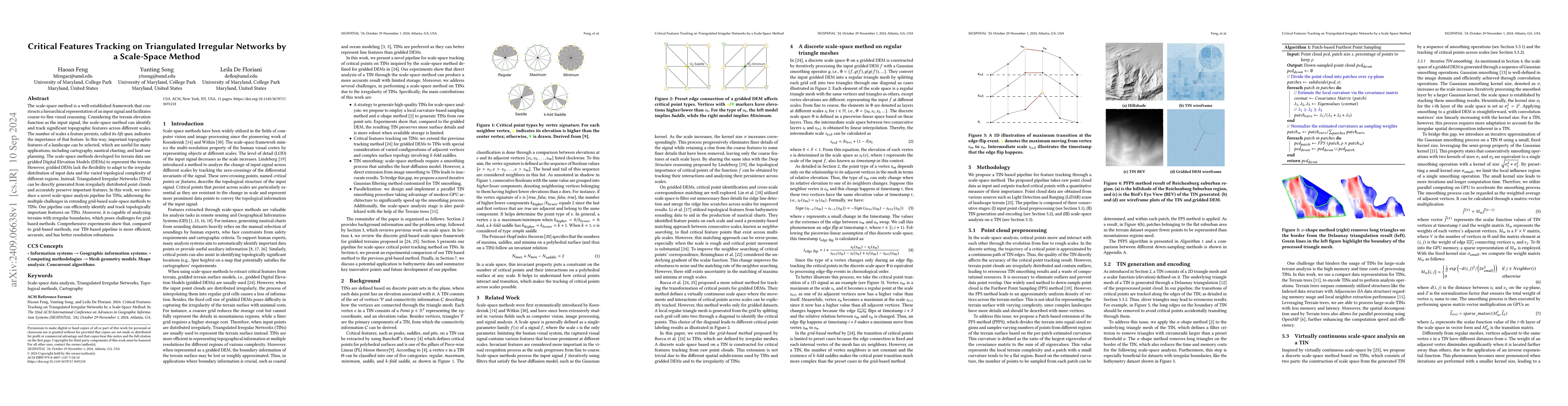 Thumbnail for Critical Features Tracking on Triangulated Irregular Networks by a
  Scale-Space Method