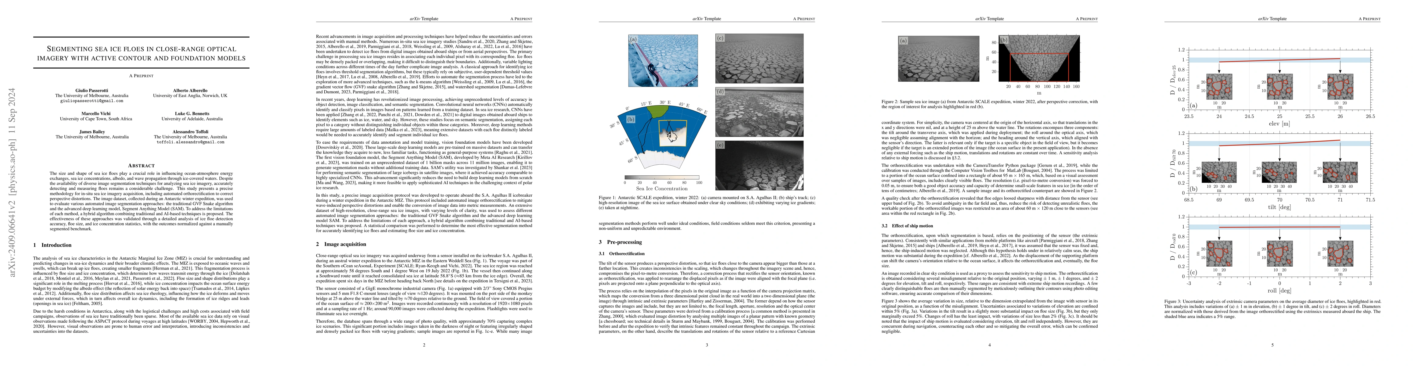 Thumbnail for Segmenting sea ice floes in close-range optical imagery with active
  contour and foundation models