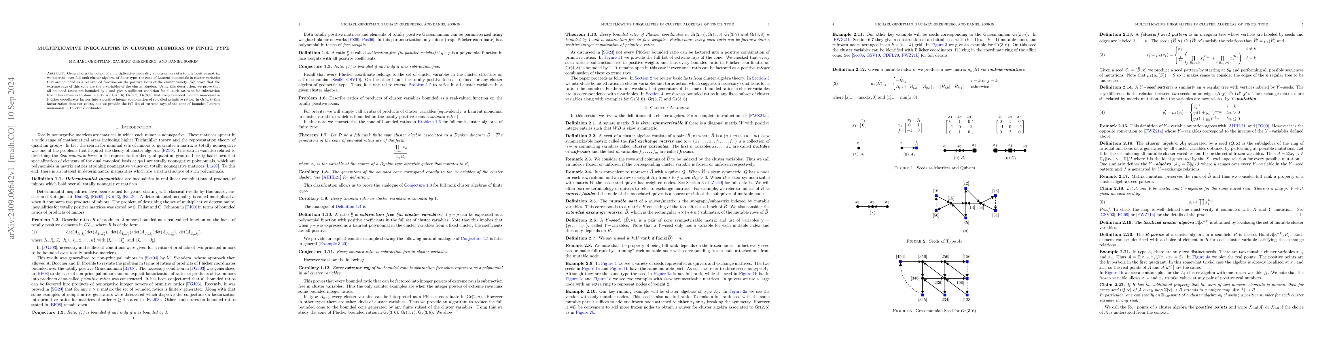 Thumbnail for Multiplicative Inequalities In Cluster Algebras Of Finite Type