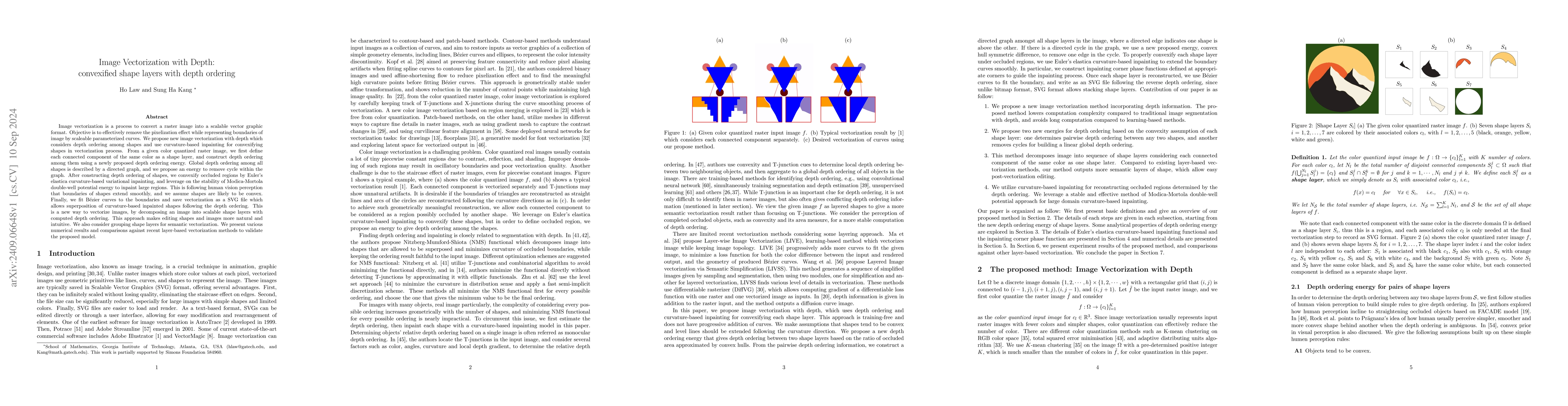 Thumbnail for Image Vectorization with Depth: convexified shape layers with depth
  ordering