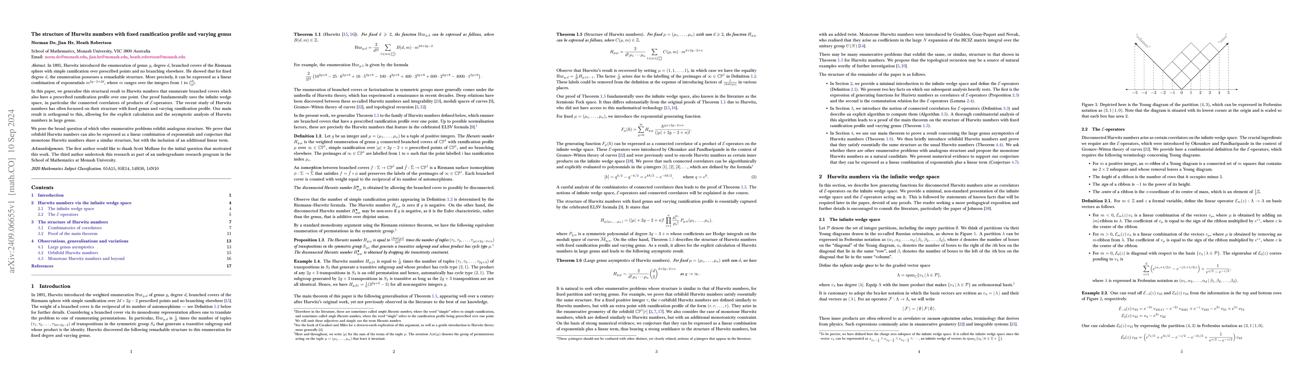 Thumbnail for The structure of Hurwitz numbers with fixed ramification profile and
  varying genus
