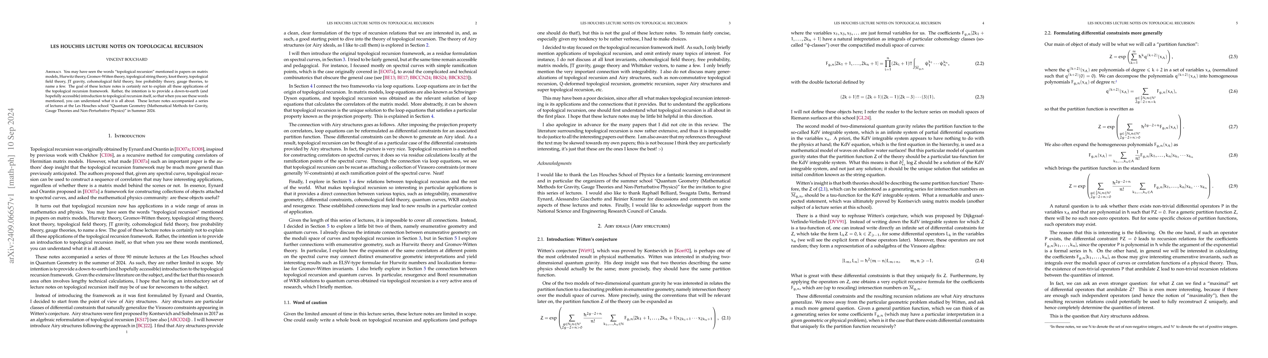 Thumbnail for Les Houches lecture notes on topological recursion