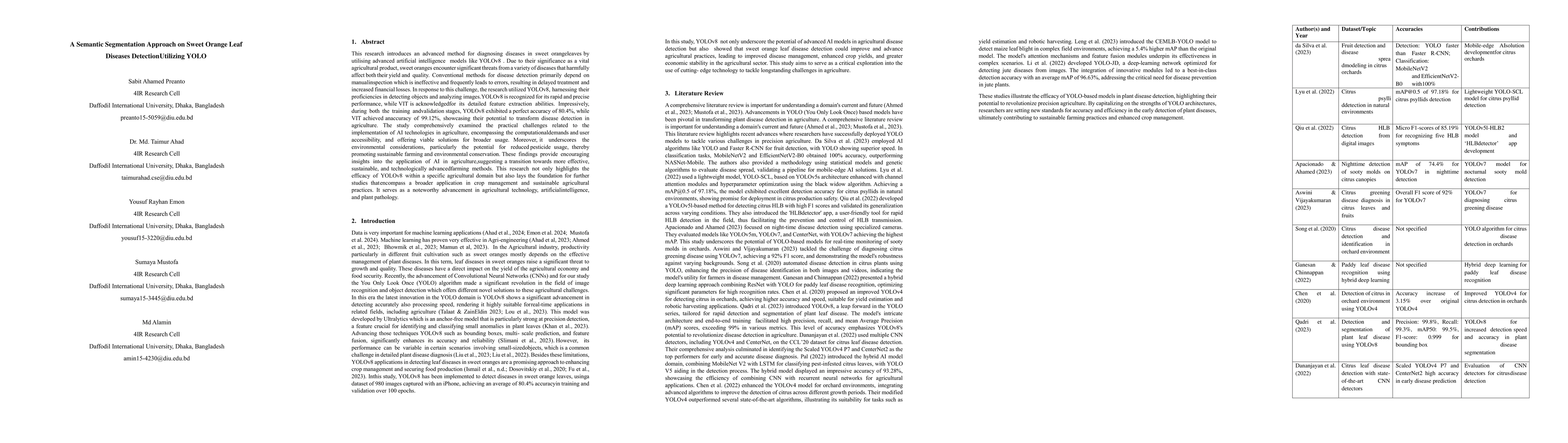 Thumbnail for A Semantic Segmentation Approach on Sweet Orange Leaf Diseases Detection
  Utilizing YOLO