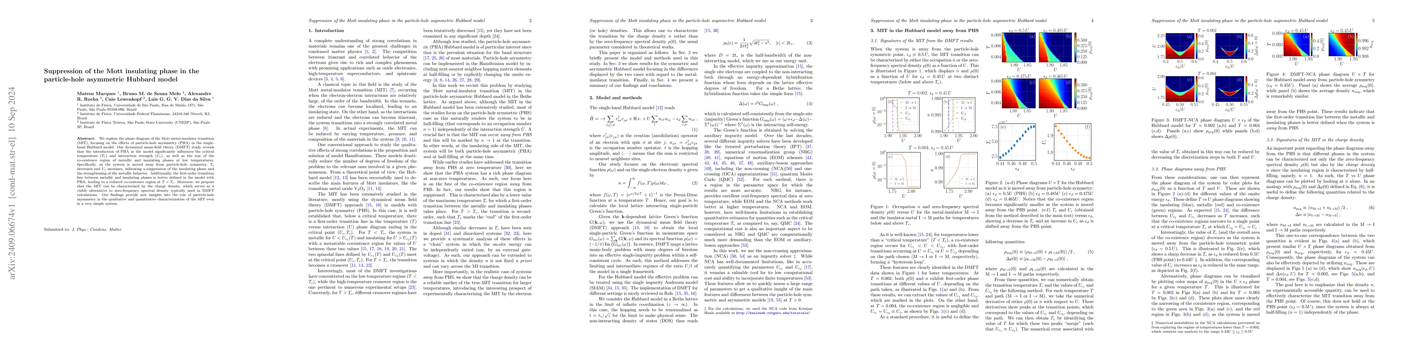 Thumbnail for Suppression of the Mott insulating phase in the particle-hole asymmetric
  Hubbard model