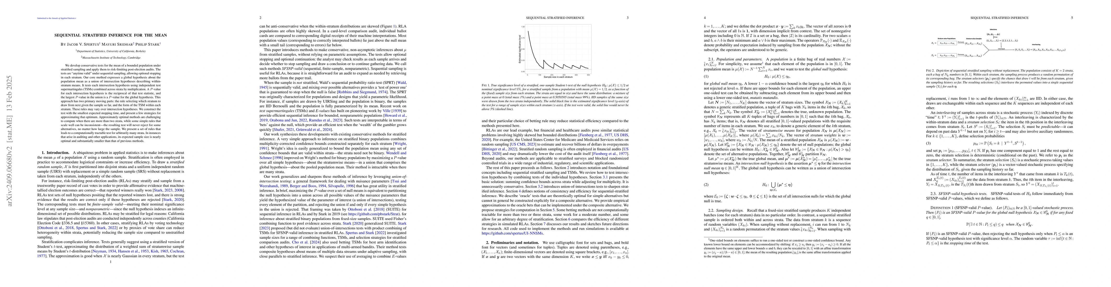 Thumbnail for Sequential stratified inference for the mean