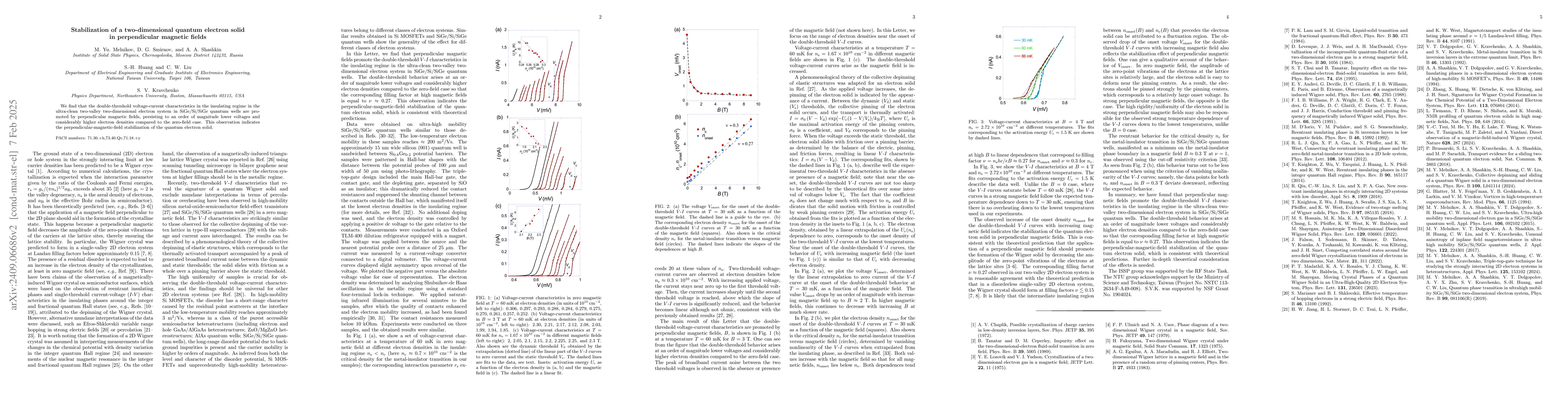Thumbnail for Stabilization of a two-dimensional quantum electron solid in
  perpendicular magnetic fields