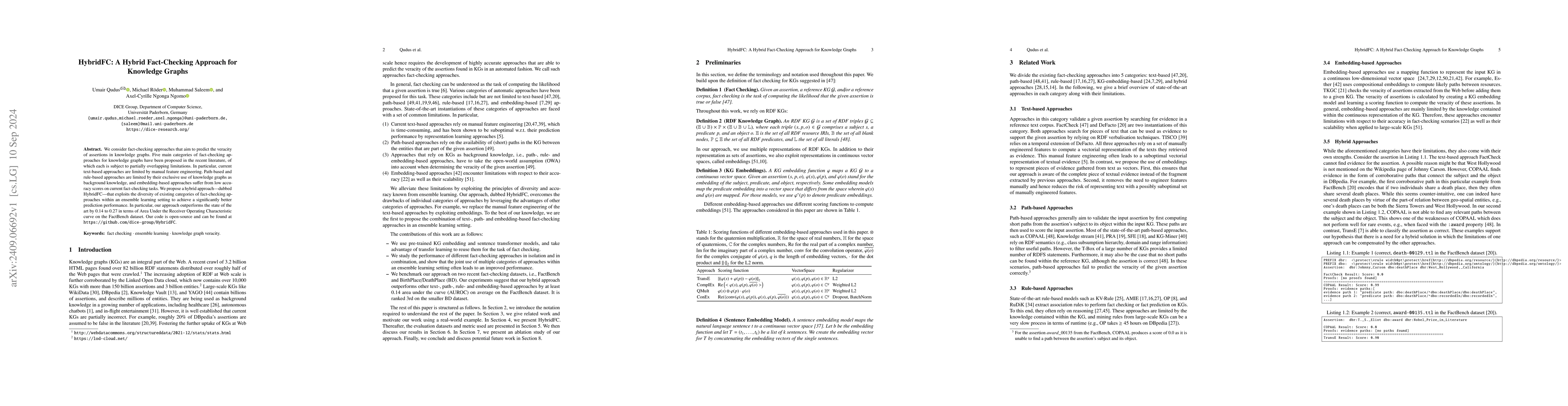 Thumbnail for HybridFC: A Hybrid Fact-Checking Approach for Knowledge Graphs