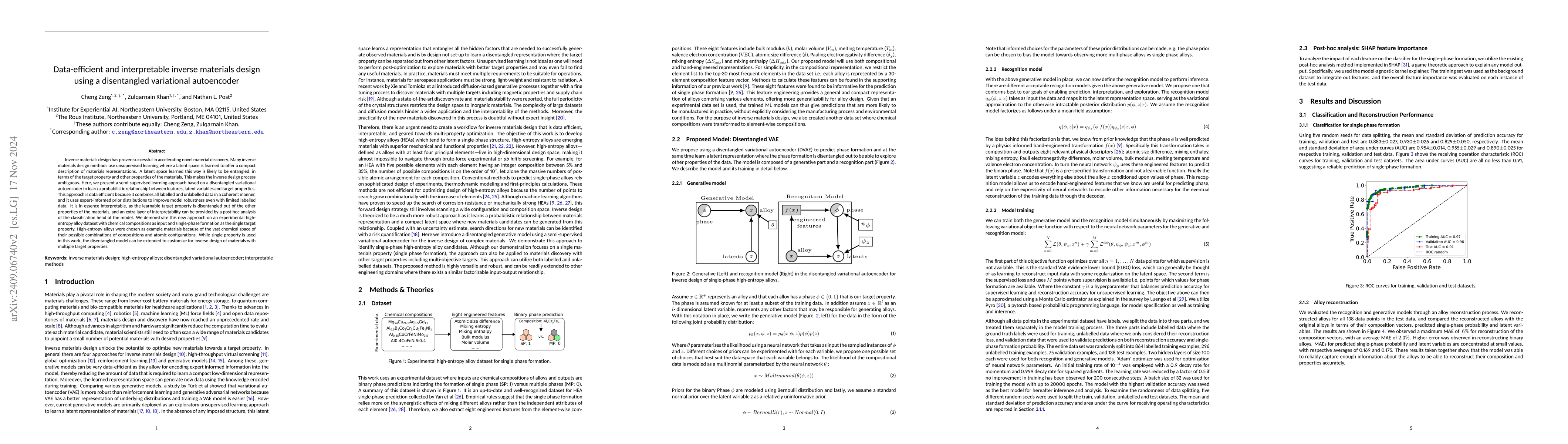 Thumbnail for Data-efficient and Interpretable Inverse Materials Design using a
  Disentangled Variational Autoencoder