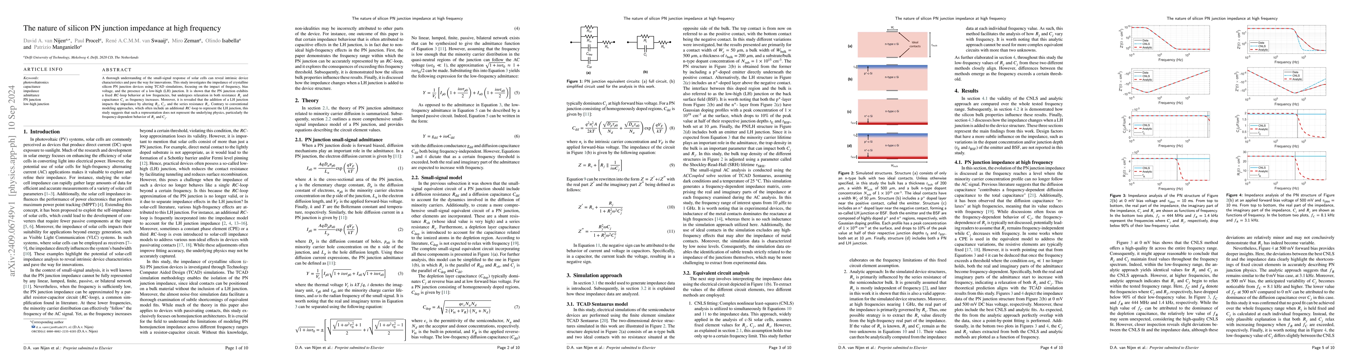 Thumbnail for The nature of silicon PN junction impedance at high frequency