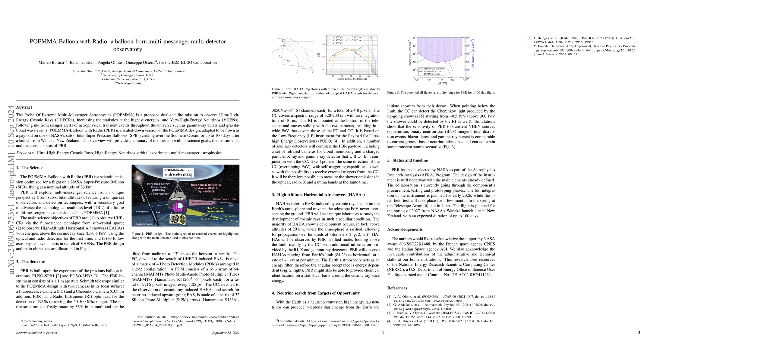 Thumbnail for POEMMA-Balloon with Radio: a balloon-born multi-messenger multi-detector
  observatory