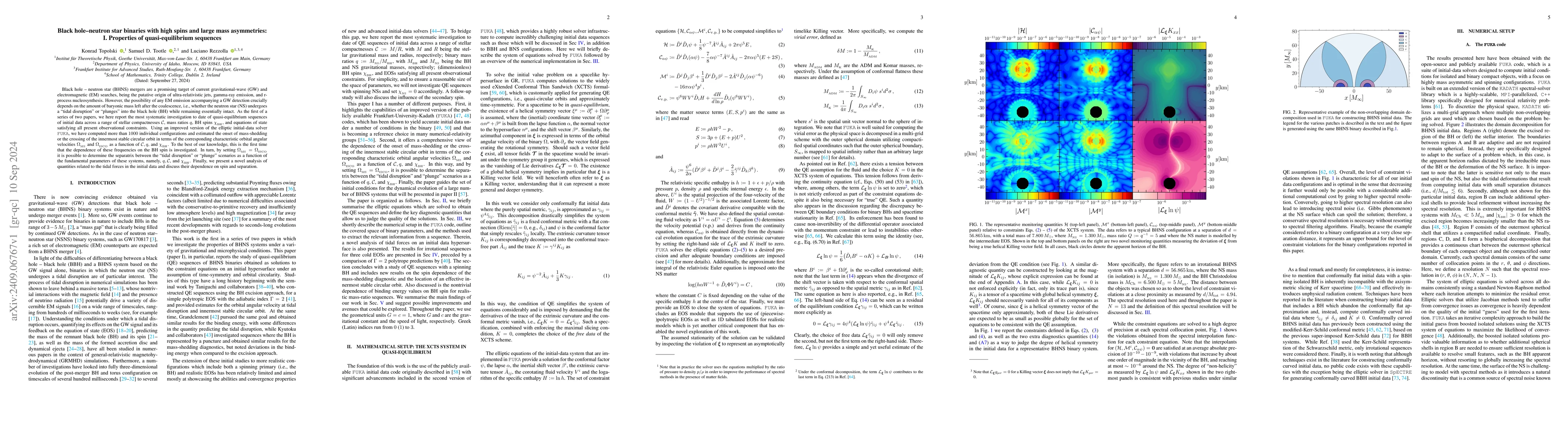 Thumbnail for Black hole-neutron star binaries with high spins and large mass
  asymmetries: I. Properties of quasi-equilibrium sequences