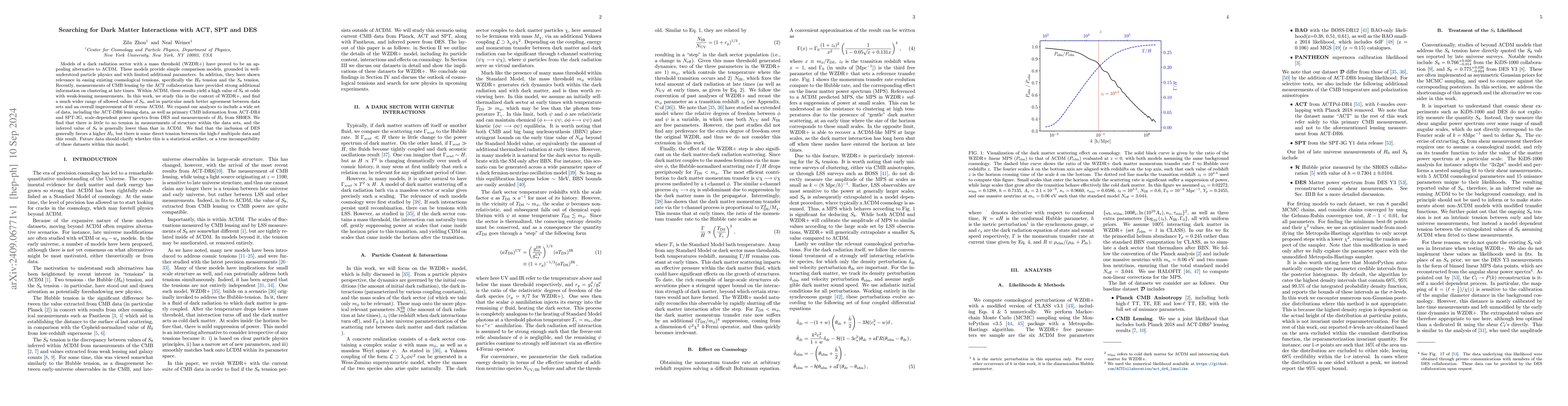 Thumbnail for Searching for Dark Matter Interactions with ACT, SPT and DES
