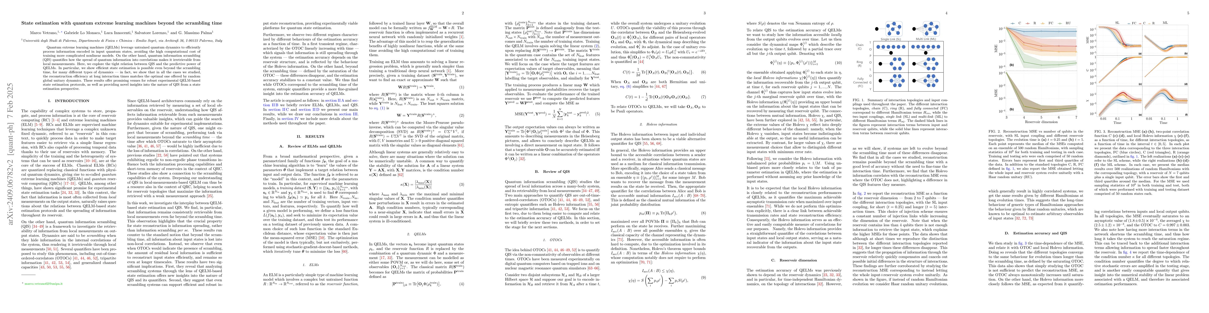 Thumbnail for State estimation with quantum extreme learning machines beyond the
  scrambling time