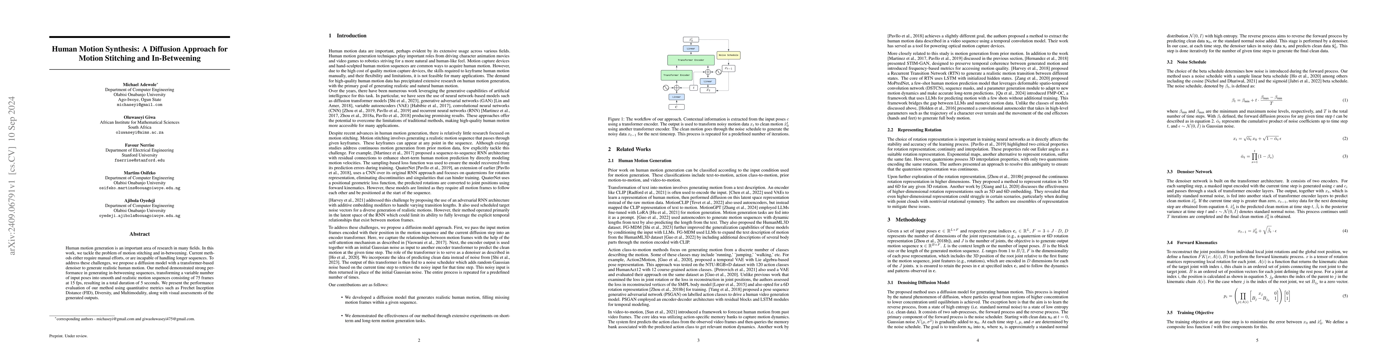 Thumbnail for Human Motion Synthesis_ A Diffusion Approach for Motion Stitching and
  In-Betweening