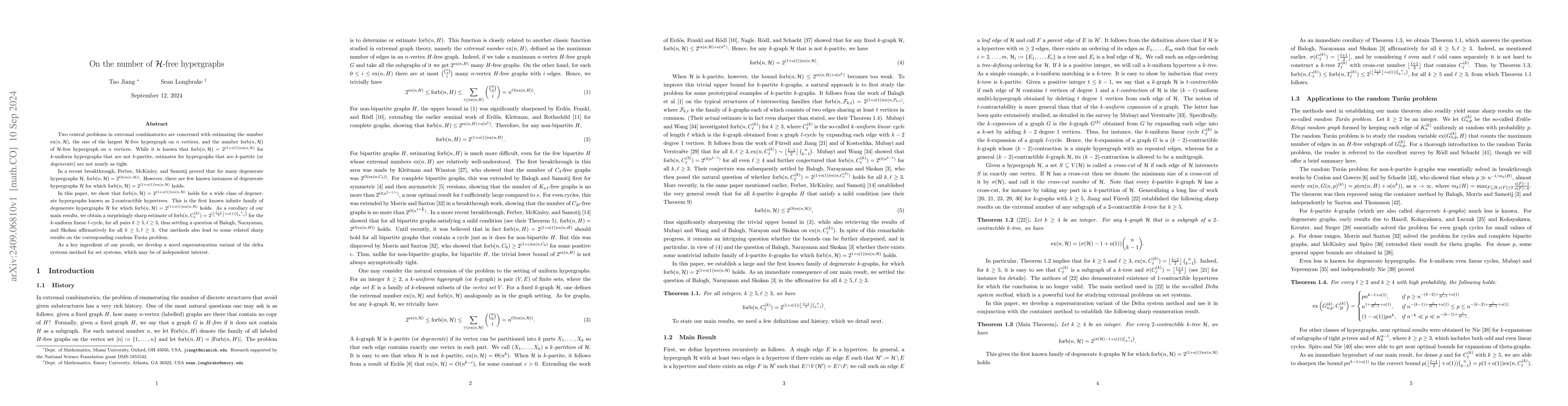 Thumbnail for On the number of H-free hypergraphs