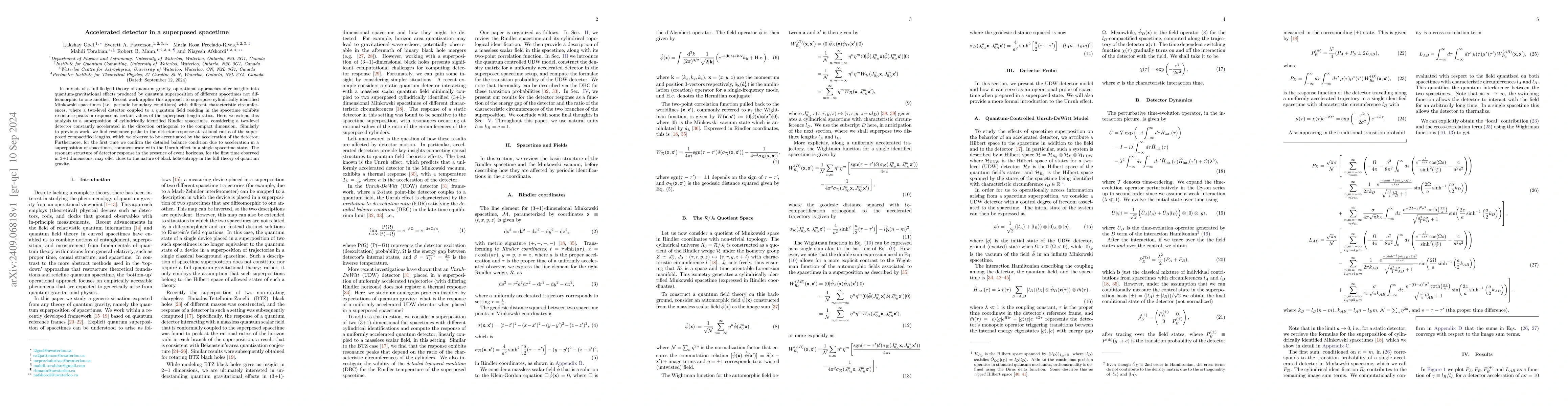 Thumbnail for Accelerated detector in a superposed spacetime