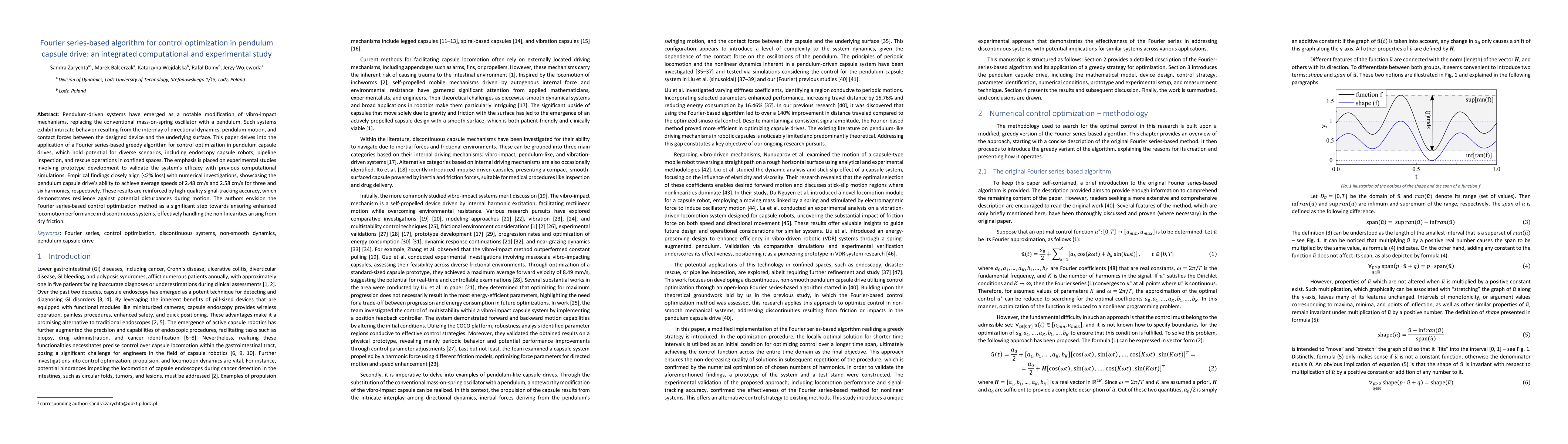 Thumbnail for Fourier series-based algorithm for control optimization in pendulum
  capsule drive: an integrated computational and experimental study