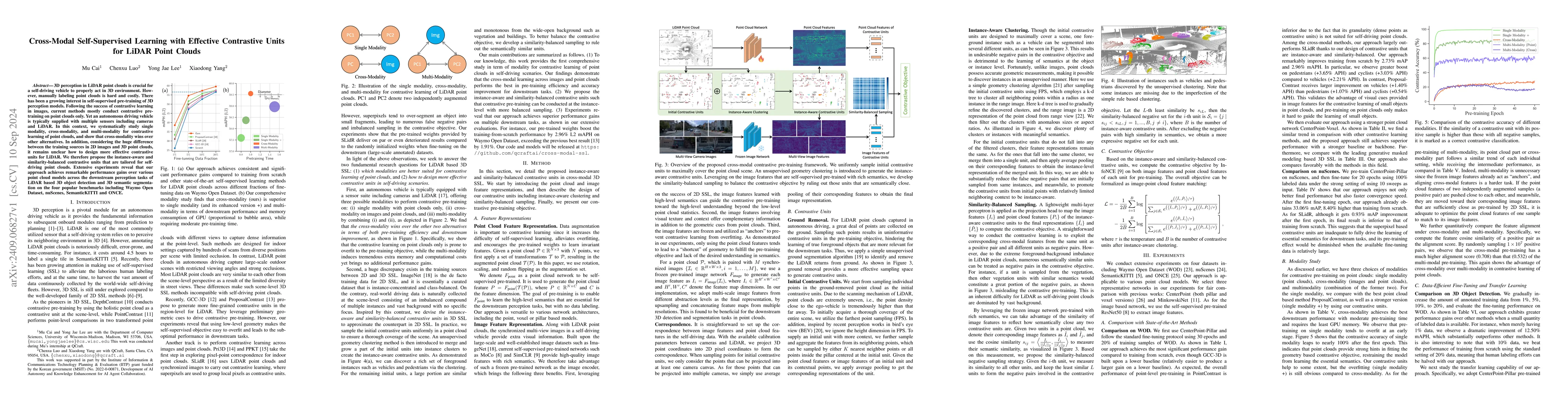 Thumbnail for Cross-Modal Self-Supervised Learning with Effective Contrastive Units
  for LiDAR Point Clouds