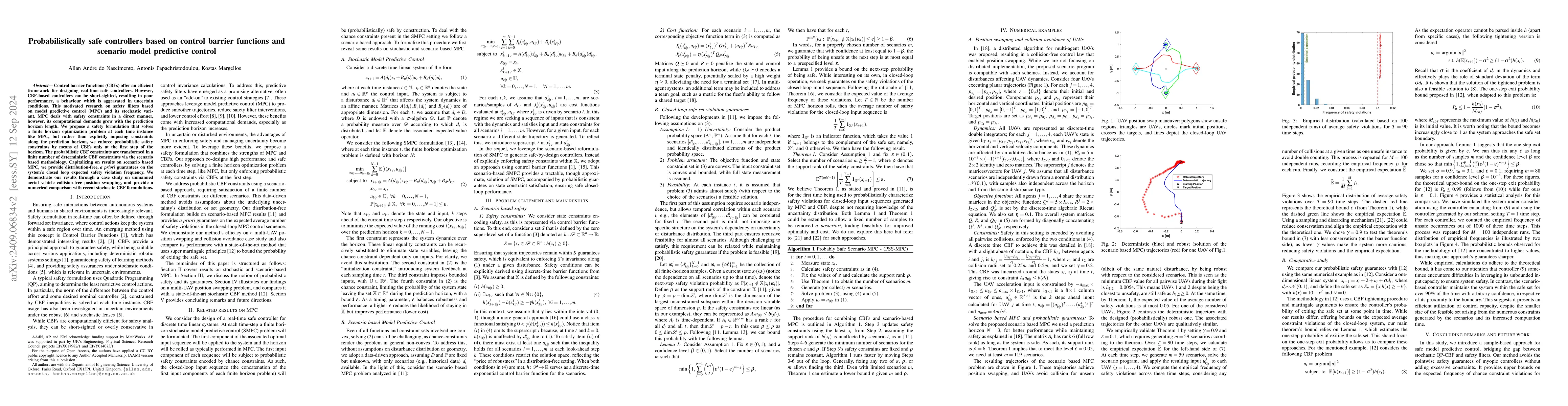 Thumbnail for Probabilistically safe controllers based on control barrier functions
  and scenario model predictive control