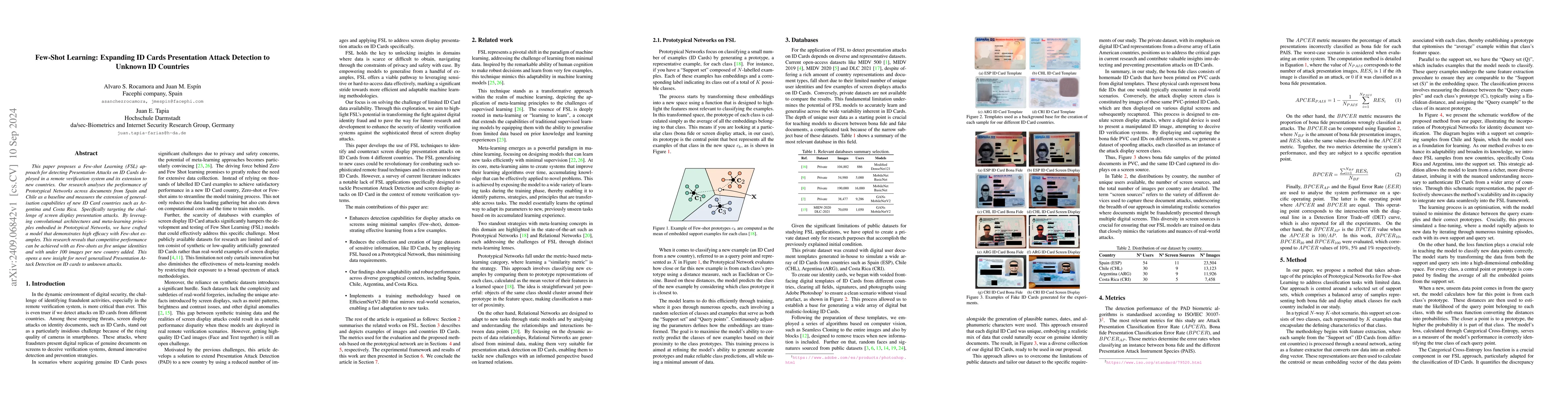 Thumbnail for Few-Shot Learning: Expanding ID Cards Presentation Attack Detection to
  Unknown ID Countries