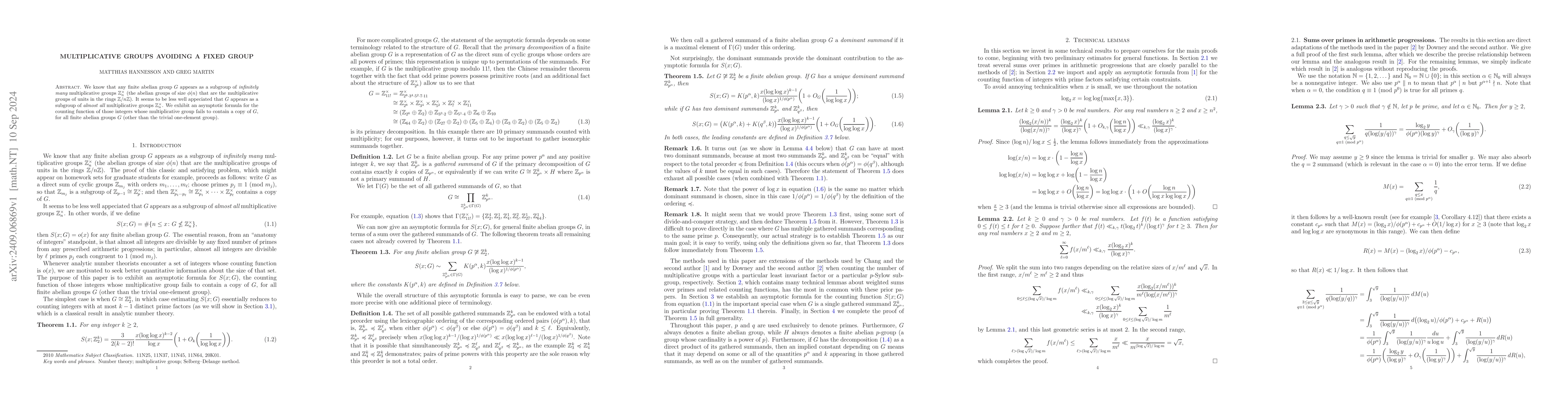 Thumbnail for Multiplicative groups avoiding a fixed group