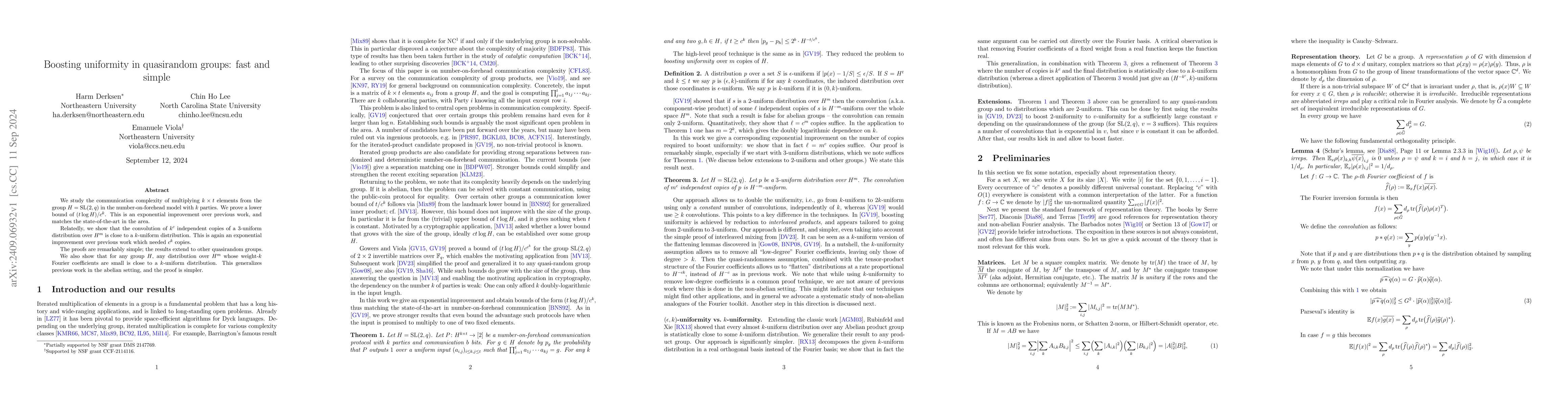 Thumbnail for Boosting uniformity in quasirandom groups: fast and simple