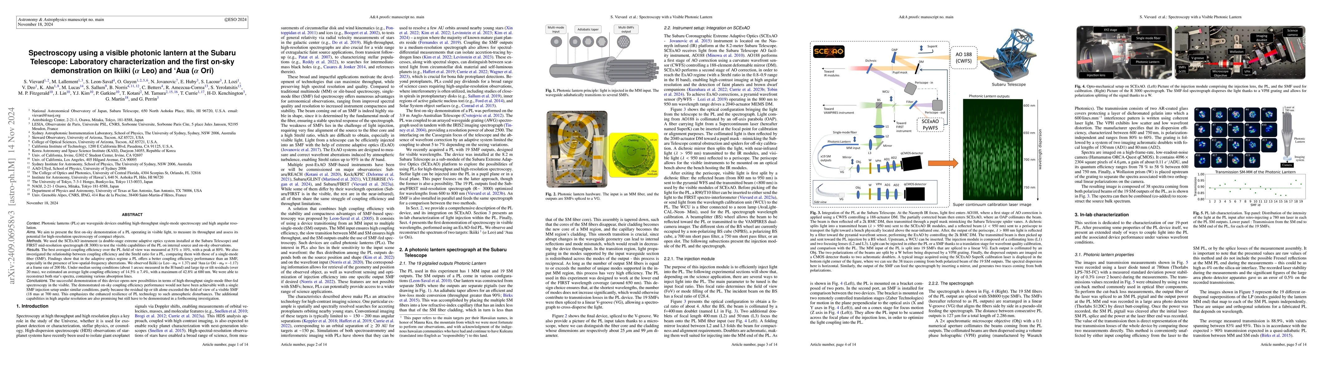 Thumbnail for Spectroscopy using a visible photonic lantern at the Subaru telescope:
  Laboratory characterization and first on-sky demonstration on Ikiiki
  (α Leo) and `Aua (α Ori)