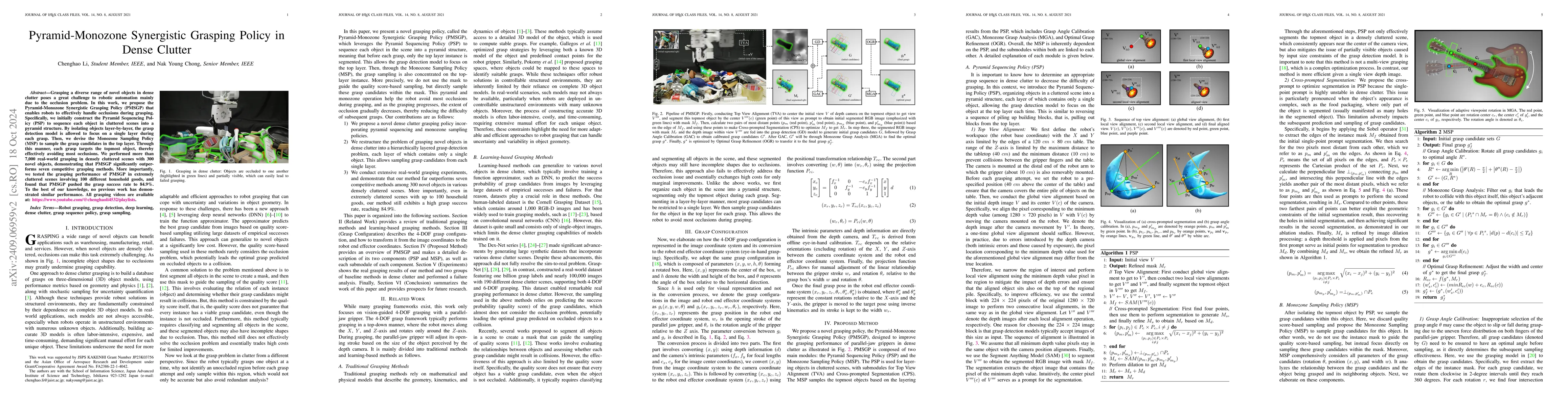 Thumbnail for Pyramid-Monozone Synergistic Grasping Policy in Dense Clutter