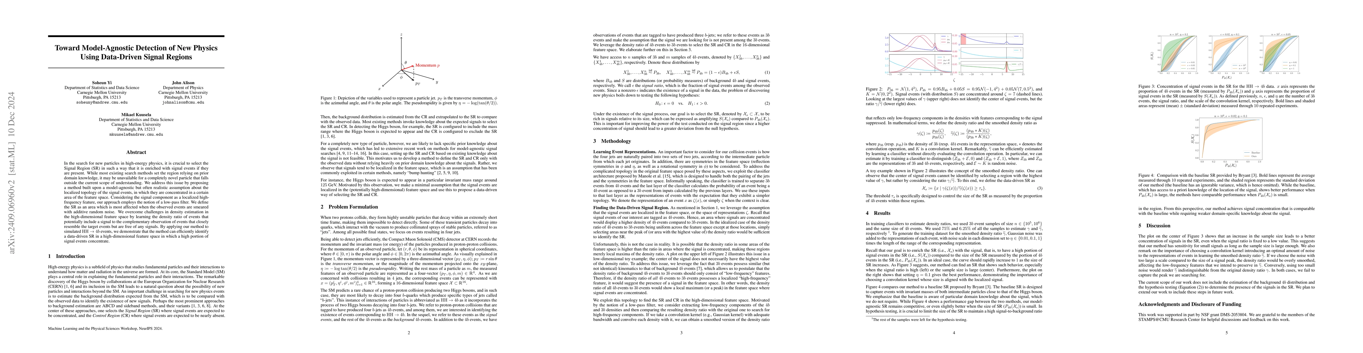 Thumbnail for Toward Model-Agnostic Detection of New Physics Using Data-Driven Signal
  Regions