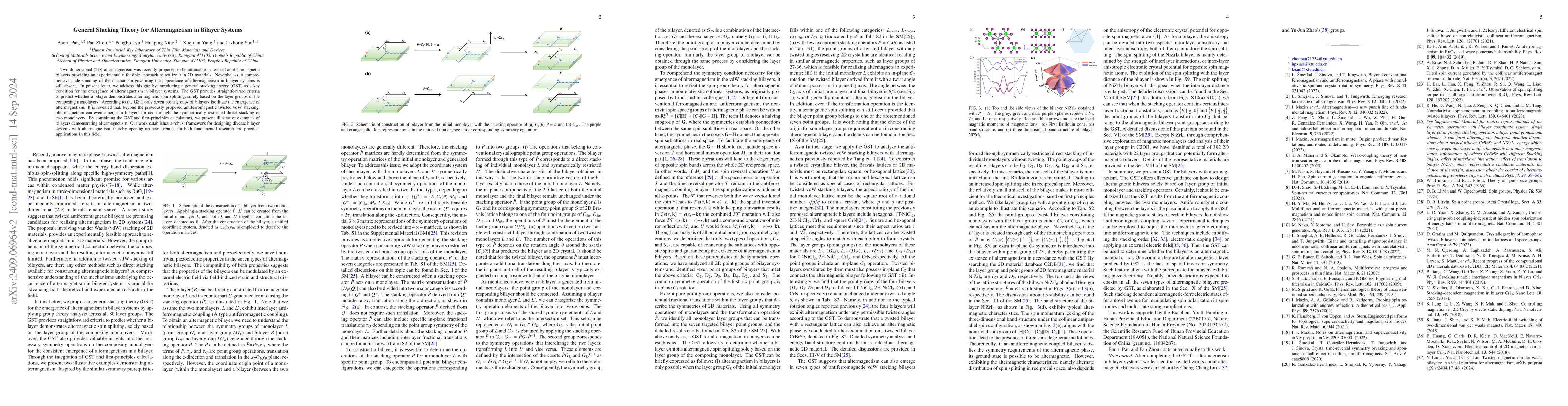 Thumbnail for General Stacking Theory for Altermagnetism in Bilayer Systems