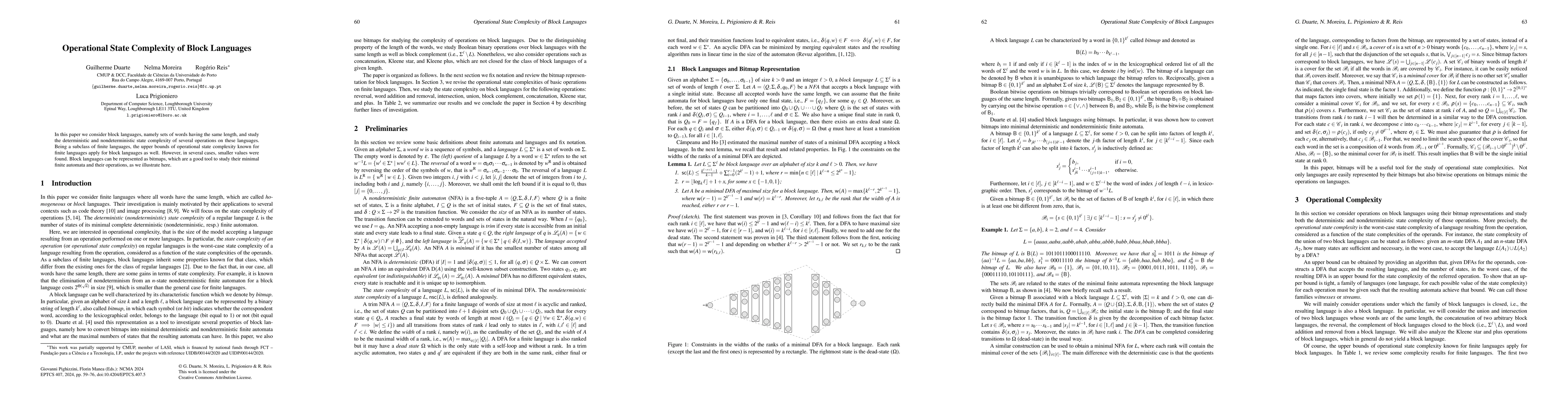 Thumbnail for Operational State Complexity of Block Languages