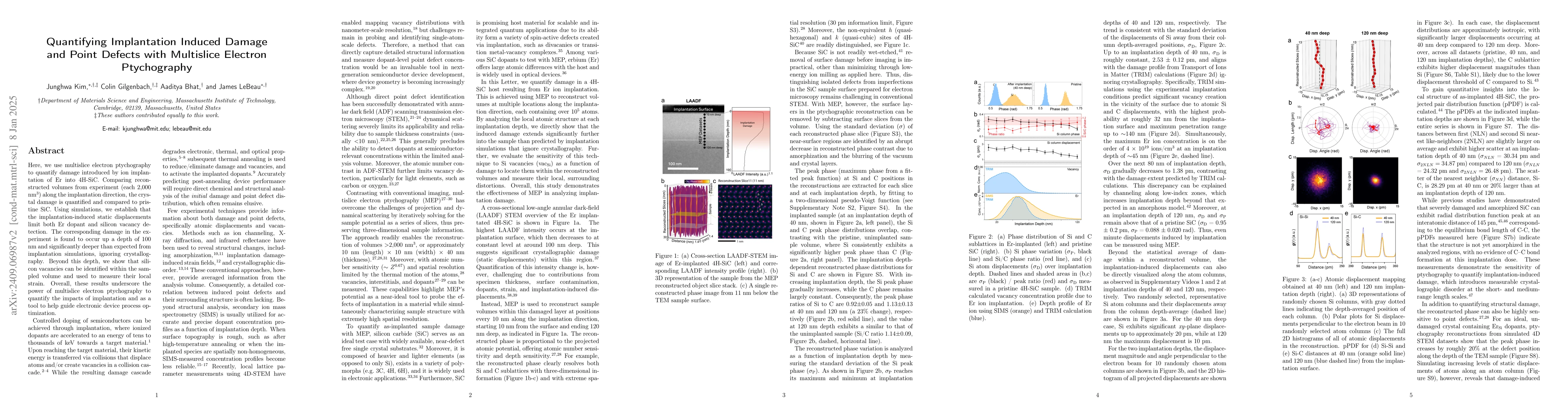 Thumbnail for Quantifying Implantation Damage and Point Defects with Multislice
  Electron Ptychography