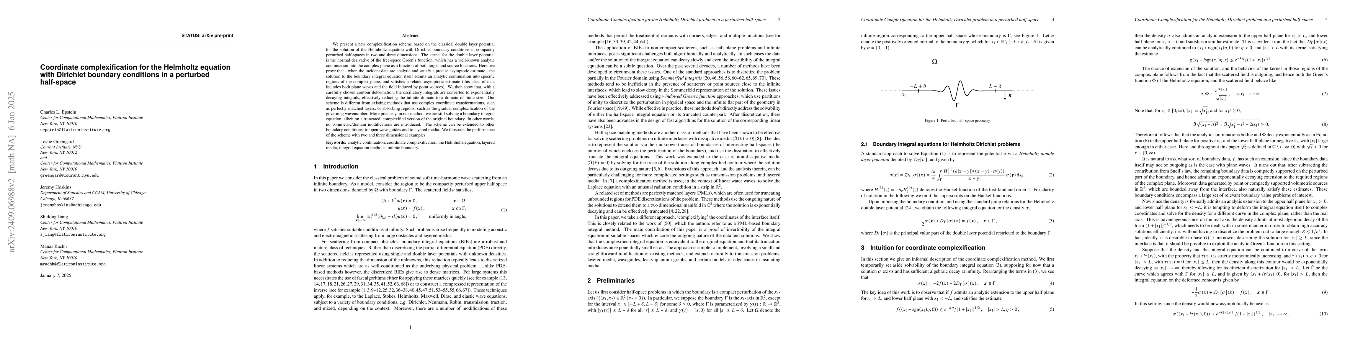 Thumbnail for Coordinate complexification for the Helmholtz equation with Dirichlet
  boundary conditions in a perturbed half-space