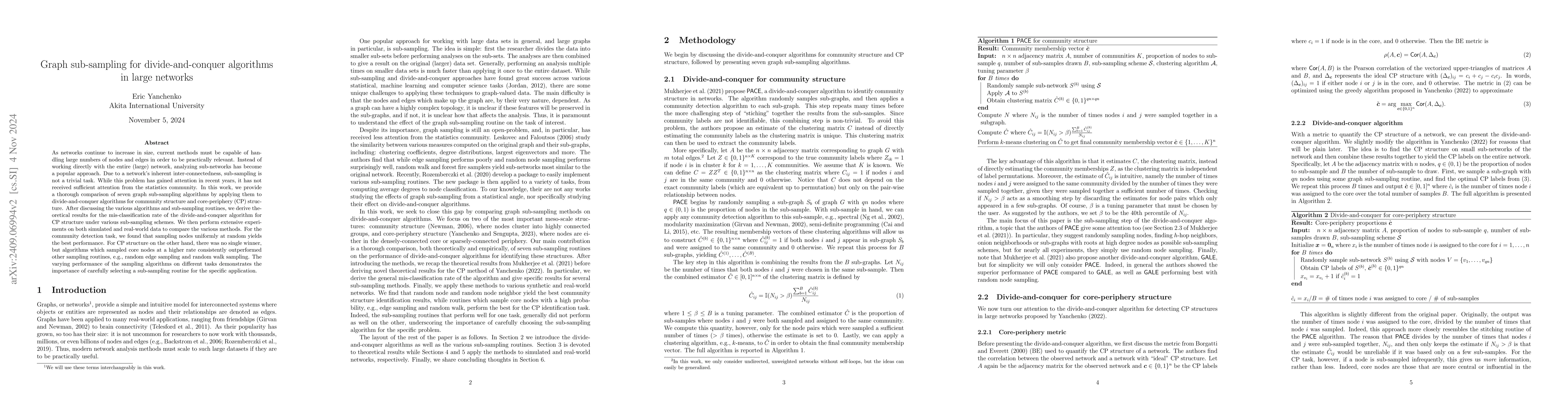 Thumbnail for Graph sub-sampling for divide-and-conquer algorithms in large networks