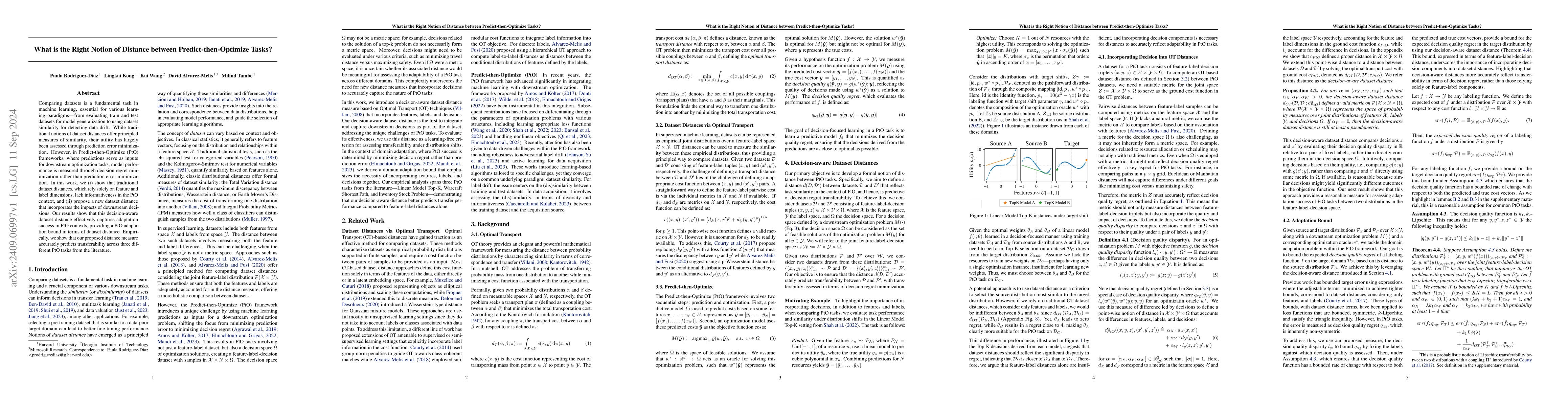 Thumbnail for What is the Right Notion of Distance between Predict-then-Optimize
  Tasks?