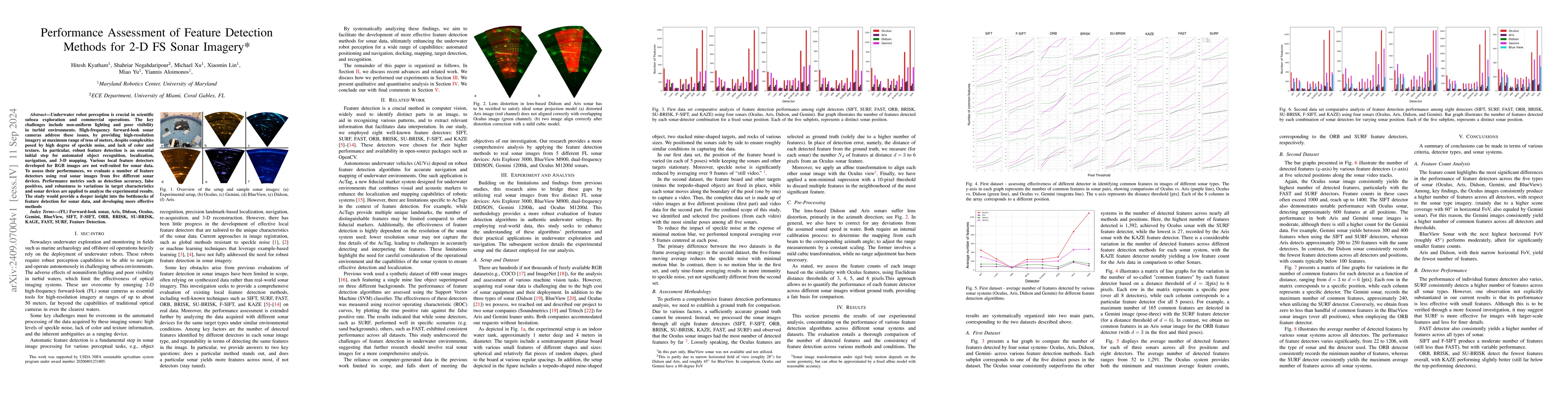 Thumbnail for Performance Assessment of Feature Detection Methods for 2-D FS Sonar
  Imagery