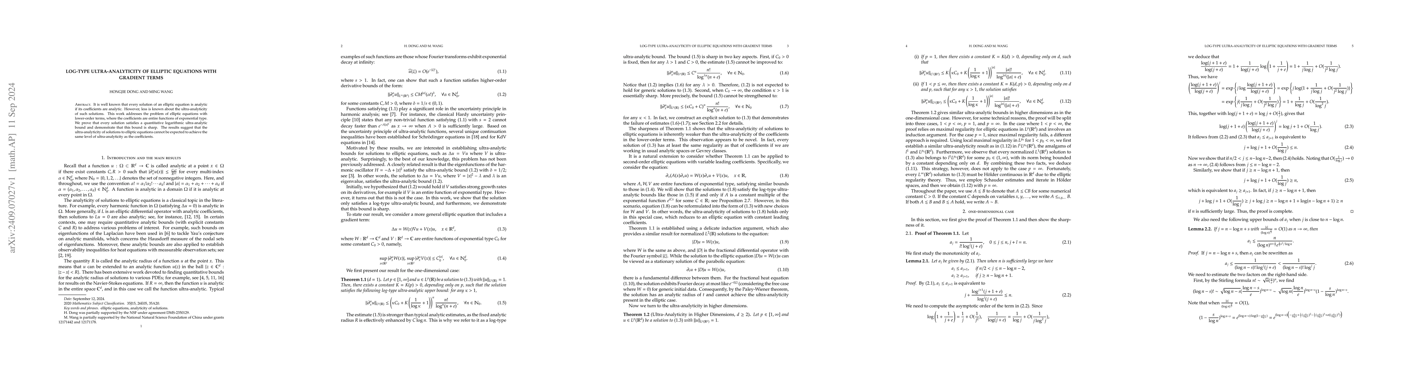 Thumbnail for Log-type ultra-analyticity of elliptic equations with gradient terms