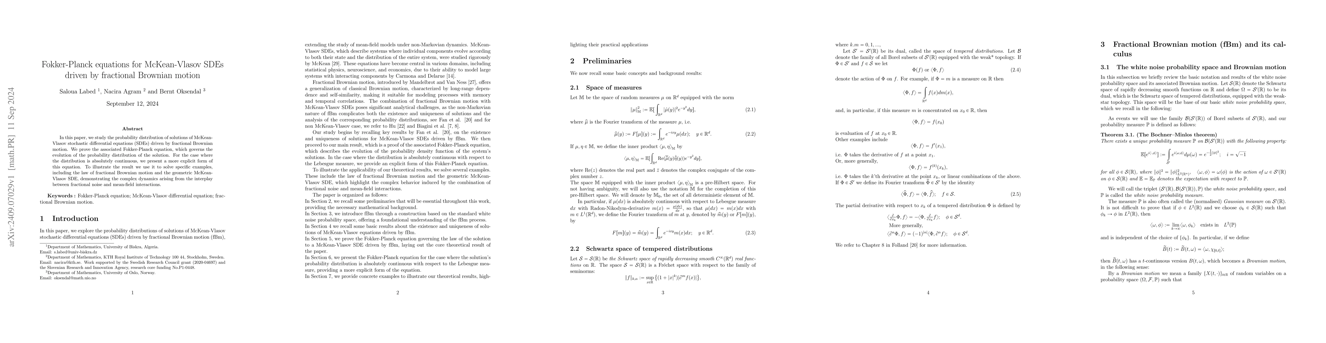 Thumbnail for Fokker-Planck equations for McKean-Vlasov SDEs driven by fractional
  Brownian motion