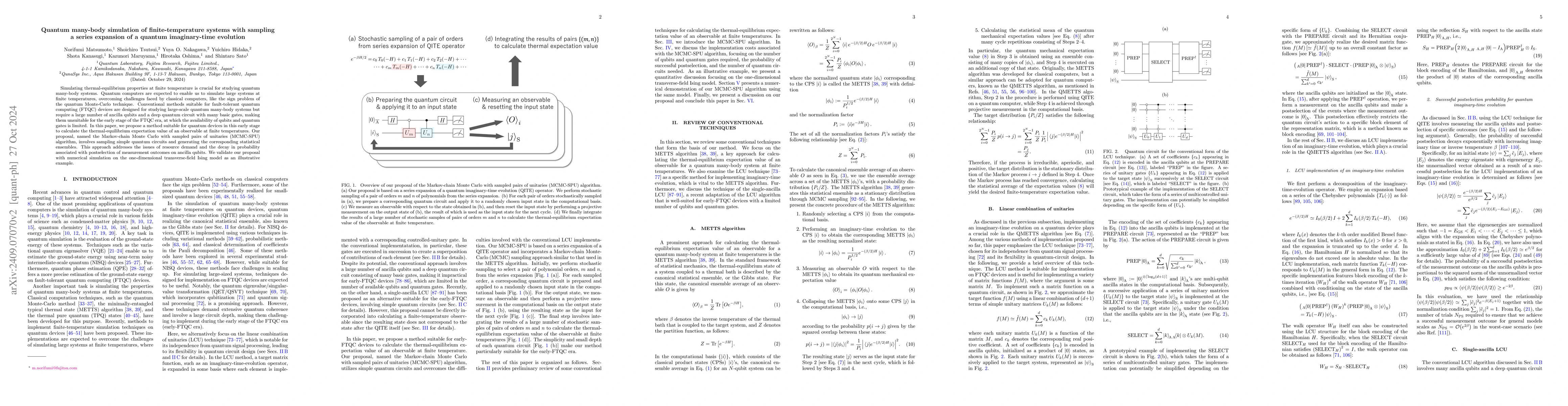 Thumbnail for Quantum many-body simulation of finite-temperature systems with sampling
  a series expansion of a quantum imaginary-time evolution
