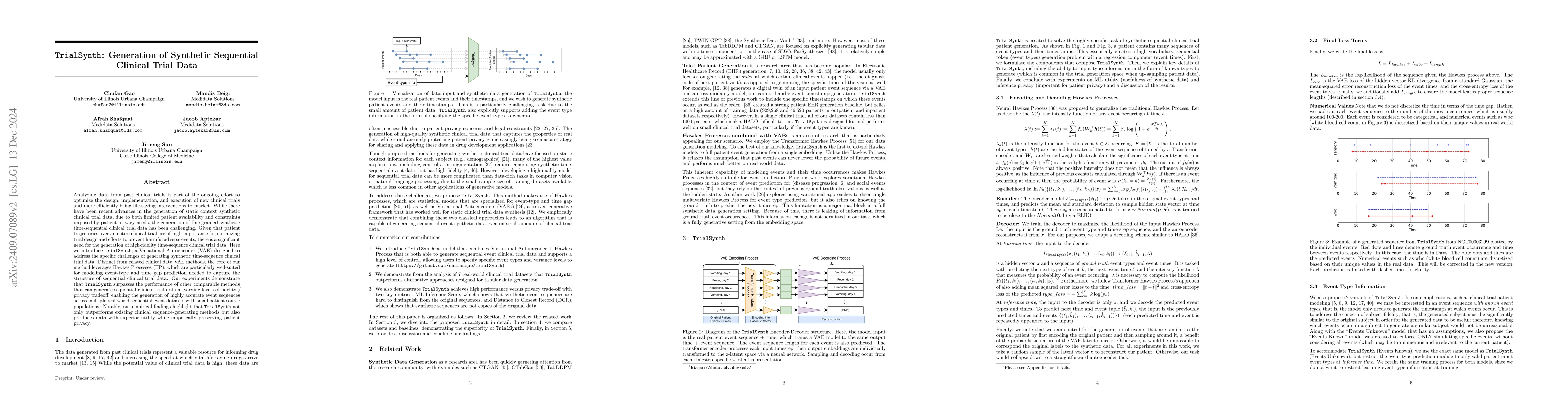 Thumbnail for TrialSynth: Generation of Synthetic Sequential Clinical Trial Data