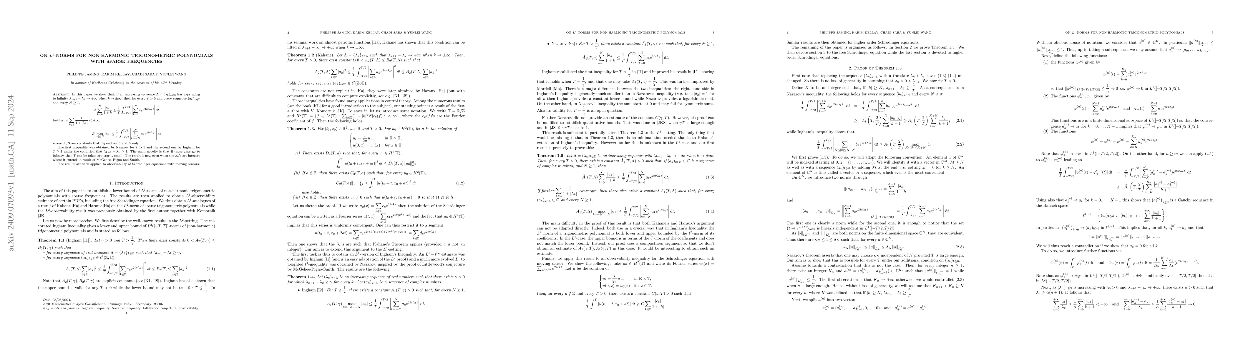 Thumbnail for On L1-norms for non-harmonic trigonometric polynomials with sparse
  frequencies