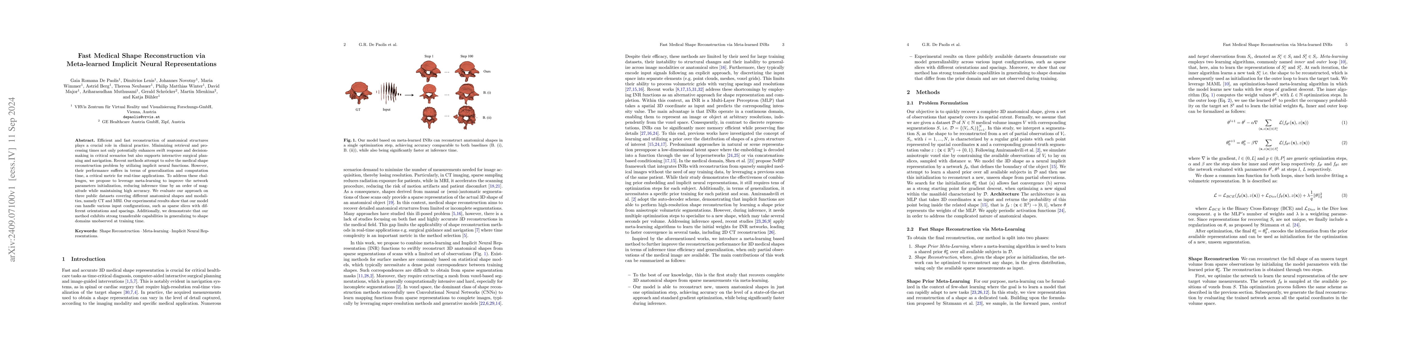 Thumbnail for Fast Medical Shape Reconstruction via Meta-learned Implicit Neural
  Representations