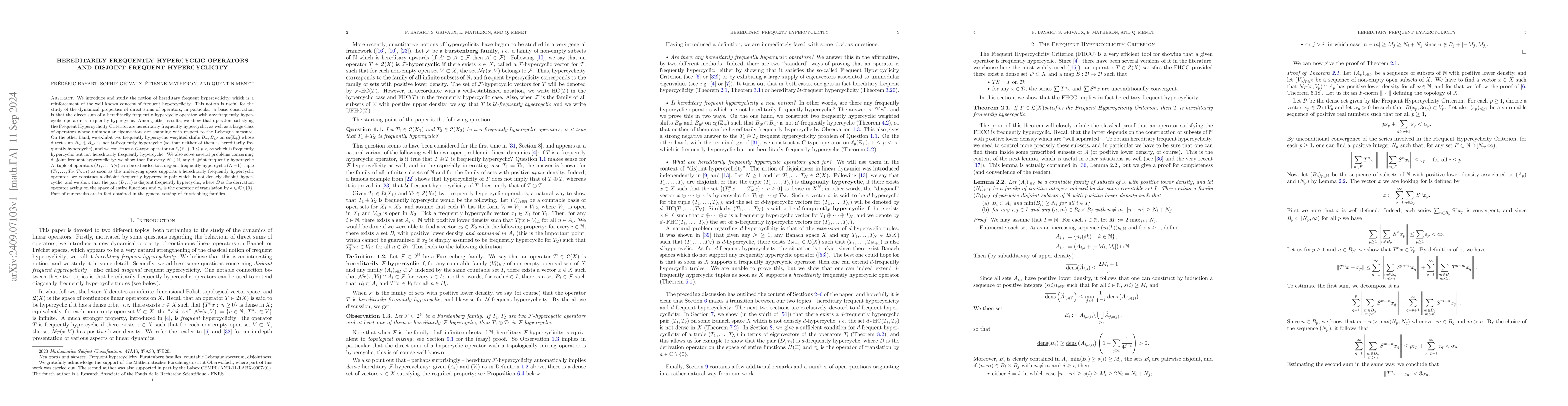 Thumbnail for Hereditarily frequently hypercyclic operators and disjoint frequent
  hypercyclicity