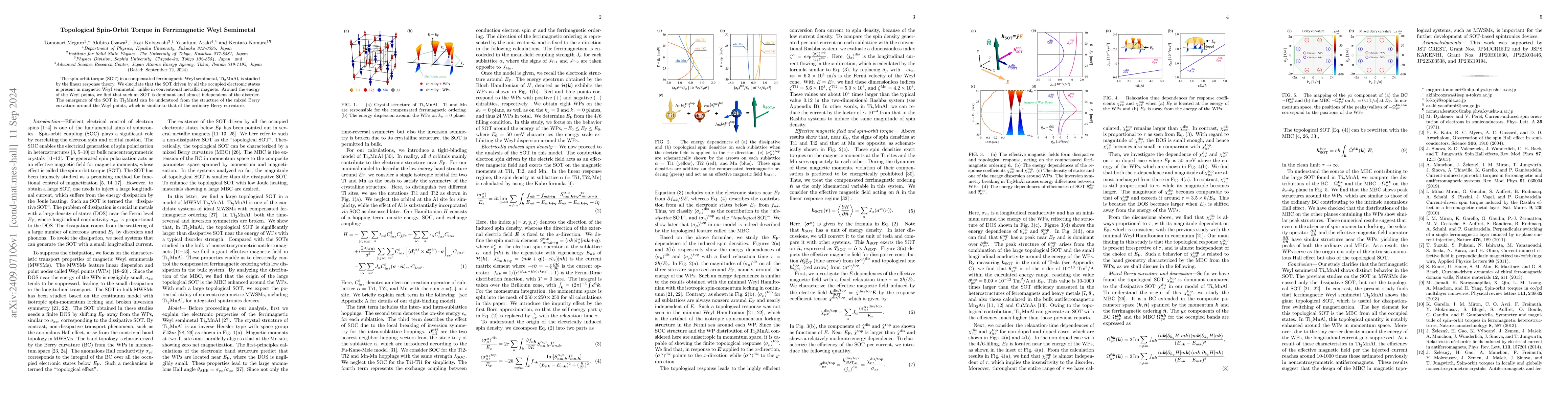 Thumbnail for Topological Spin-Orbit Torque in Ferrimagnetic Weyl Semimetal