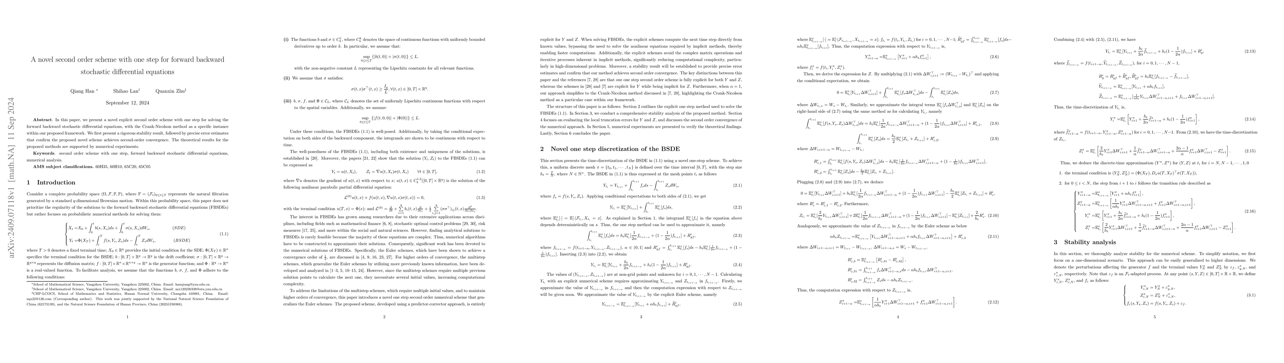 Thumbnail for A novel second order scheme with one step for forward backward
  stochastic differential equations