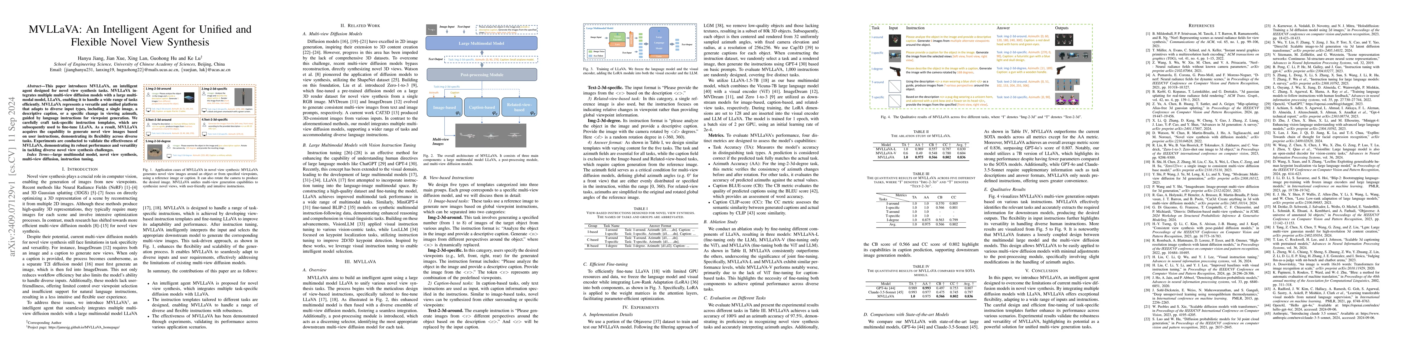 Thumbnail for MVLLaVA: An Intelligent Agent for Unified and Flexible Novel View
  Synthesis