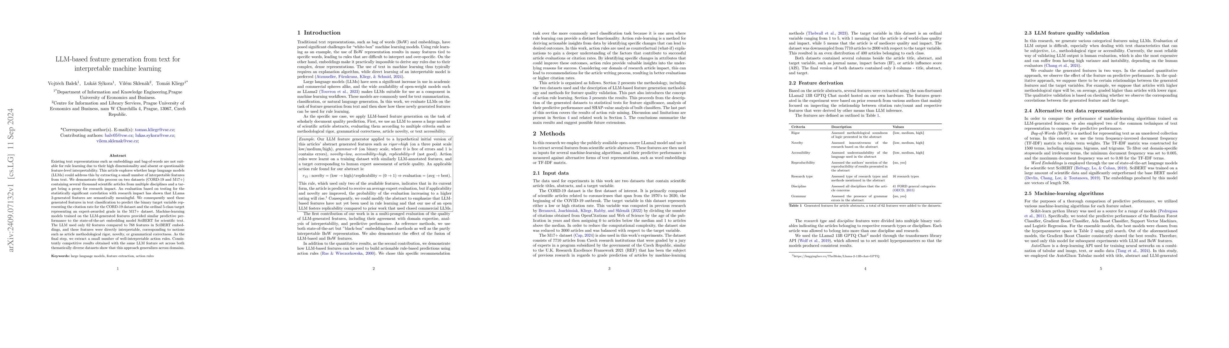Thumbnail for LLM-based feature generation from text for interpretable machine
  learning