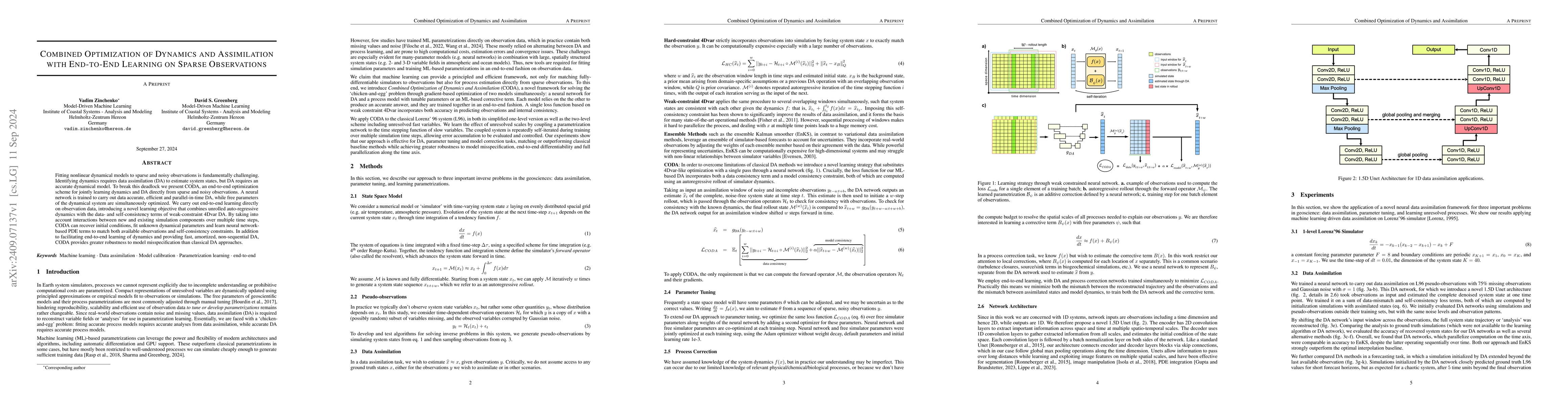 Thumbnail for Combined Optimization of Dynamics and Assimilation with End-to-End
  Learning on Sparse Observations