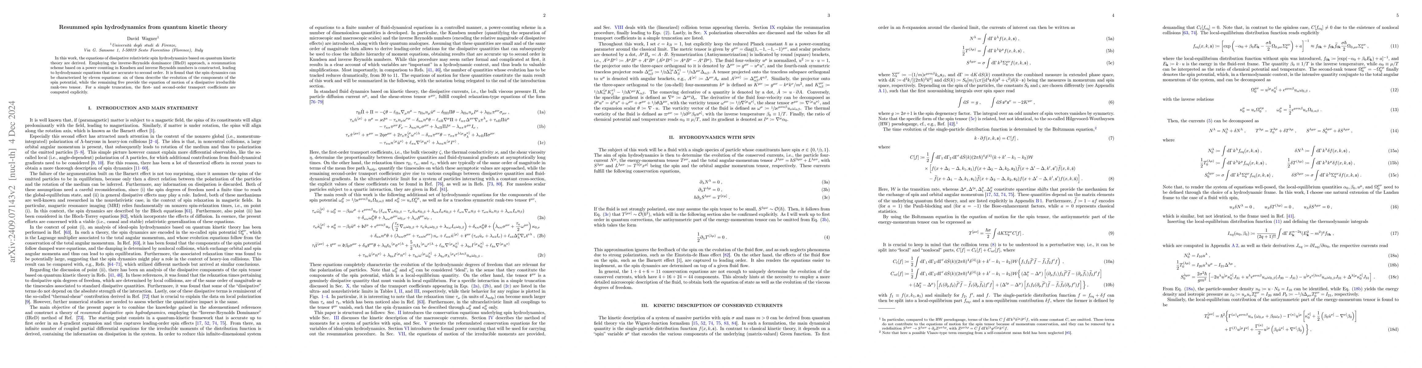 Thumbnail for Resummed spin hydrodynamics from quantum kinetic theory