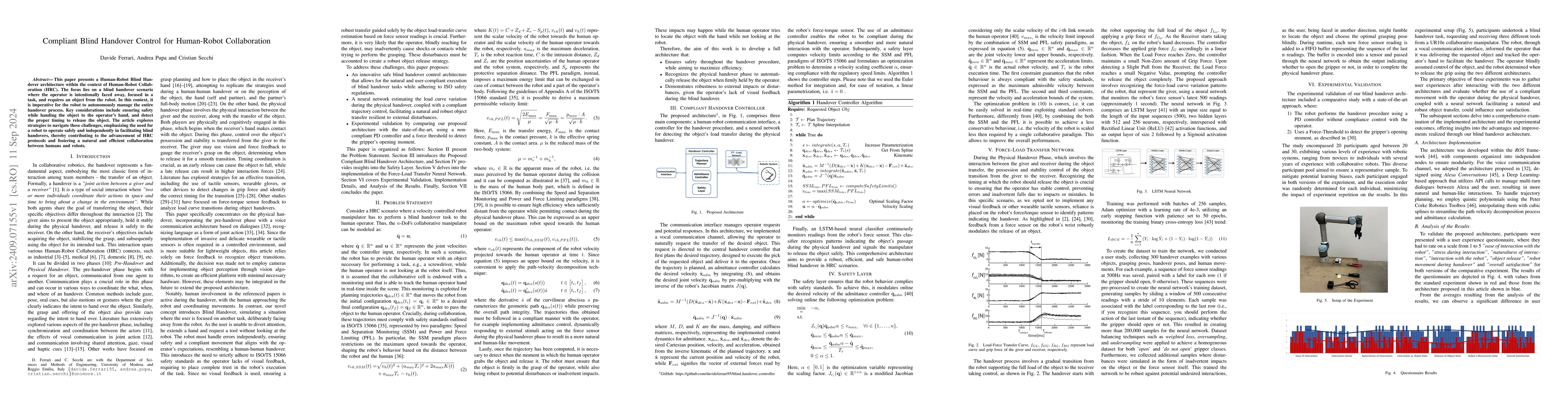 Thumbnail for Compliant Blind Handover Control for Human-Robot Collaboration